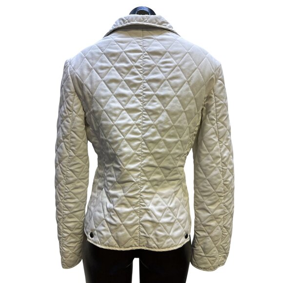Burberry Quilted Jacket w/Plaid Lining & Zip Closure Ivory S - Picture 2 of 13